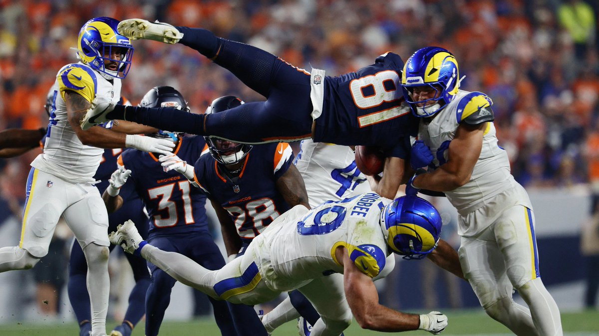 ChadNJensen's tweet photo. In his NFL debut, #Broncos returner Kolbe Katsis finished with 146 return yards against the Rams (39 punt/107 kick). 

That was the most by a Bronco returner making his NFL debut in team history. How's that for an auspicious development? https://t.co/yUZ5DvdDHX