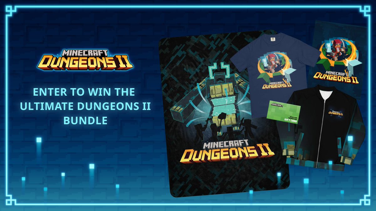 Minecraft's tweet photo. To celebrate the #DungeonsII launch, check out the sweepstakes and enter to win a chance at the grand prize!

🟢 1x Minecraft Dungeons II Comfort Colors T-Shirt
🟢 1x Minecraft Dungeons II Jacket
🟢 1x Minecraft Dungeons II Blanket
🟢 1x Minecraft Dungeons II Poster
🟢 $100 Gift Card for the Official Minecraft Shop

Learn more here: https://t.co/dknRXDPUuM