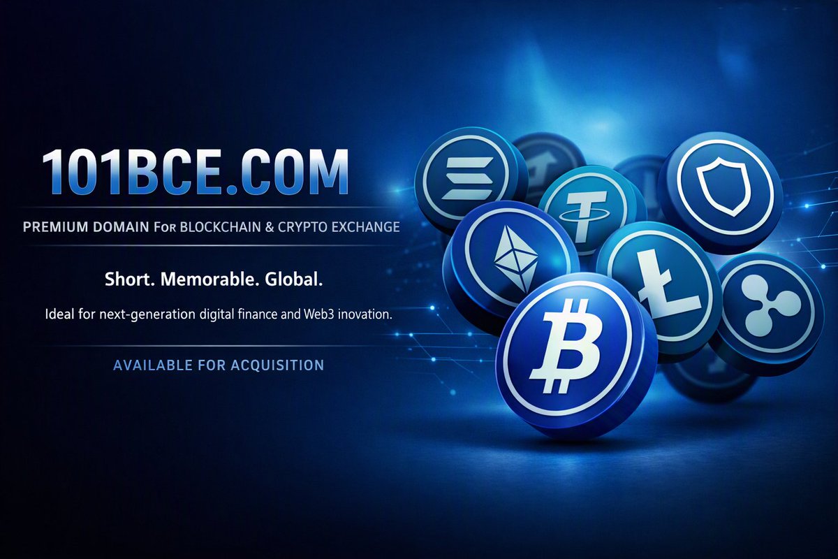 PatternRouaj's tweet photo. https://t.co/qolcHnjXzz — Premium Domain for Blockchain & Crypto Exchange

A short, memorable, and global brand built for the next generation of digital finance.

Perfect for Web3, DeFi, and fintech innovators shaping the future of exchange.

Available for acquisition — DM for serious offers.

#Blockchain #CryptoExchange #Web3 #Fintech #DomainForSale #DigitalAssets #101BCE