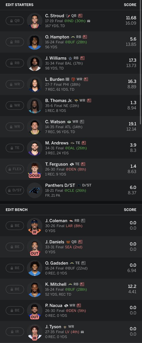 Jokeeee_'s tweet photo. I trade away: 
Hampton 

I receive: 
Aaron Jones
McLaurin 

Thoughts???? Who wins this trade https://t.co/cs4HhNLird