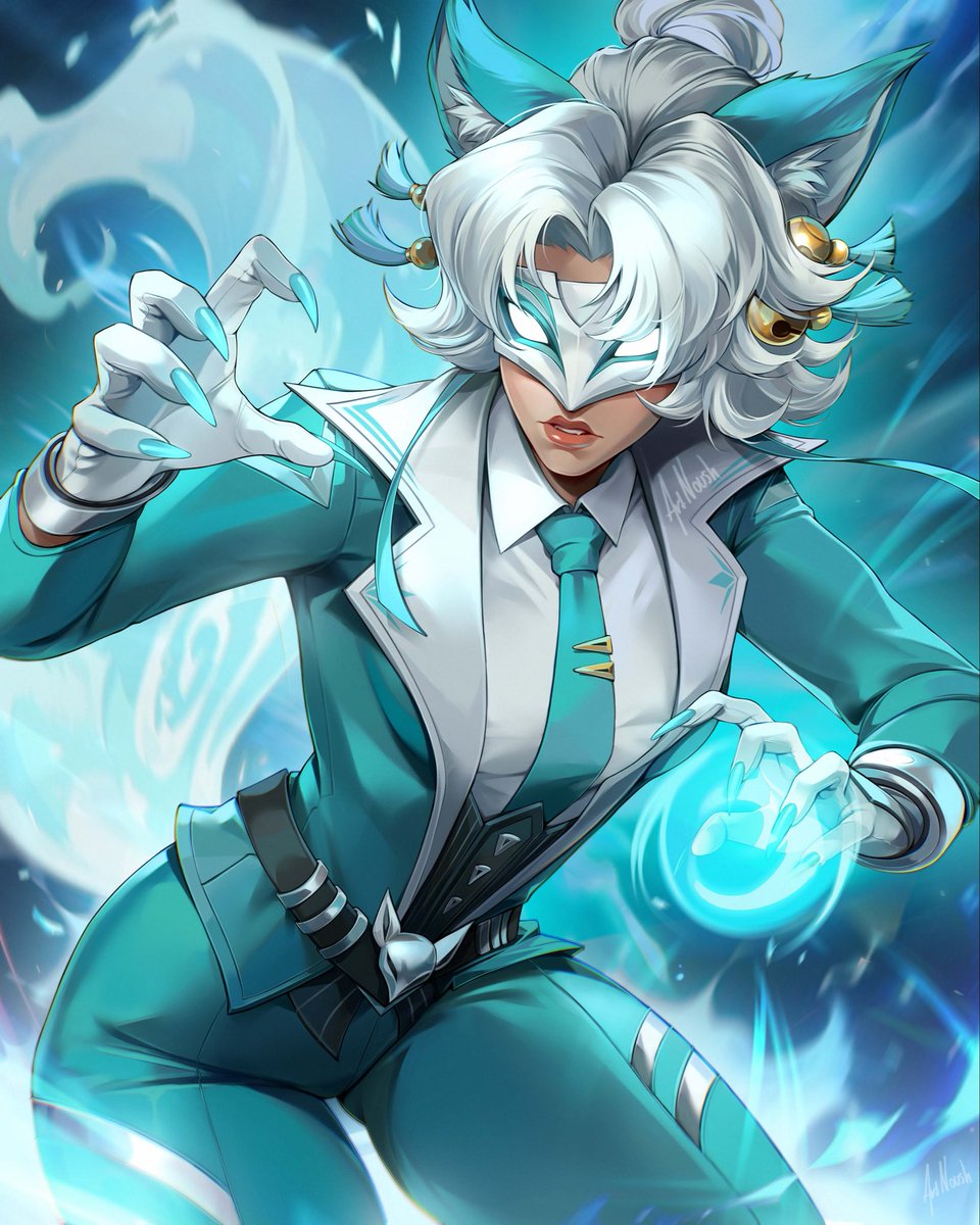 ArtNoush's tweet photo. I think I love White Fox just a bit 🤣🦊 my painting collection so far! 

#MarvelRivals https://t.co/dtANBE3Vl8