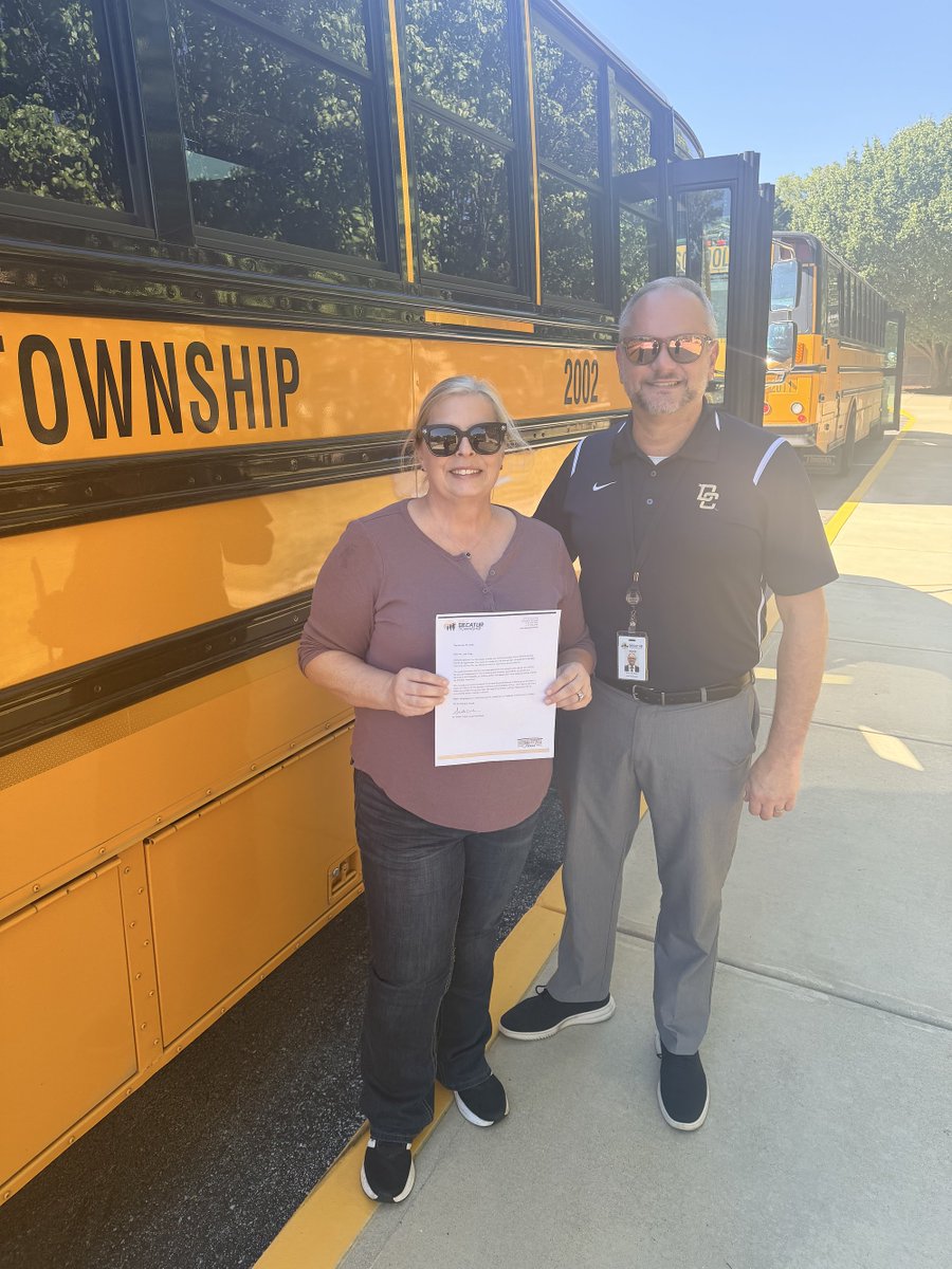 MSDDecatur's tweet photo. Congratulations to Bus Driver, Jodi Vires, who is a Tomorrow Ready Award Winner! Ms. Vires' patience and kindness to students, as well as her dedication and reliability as a trainer within the department have made a positive impact for Decatur Township!

#DecaturProud https://t.co/fEJQo1Kb9i
