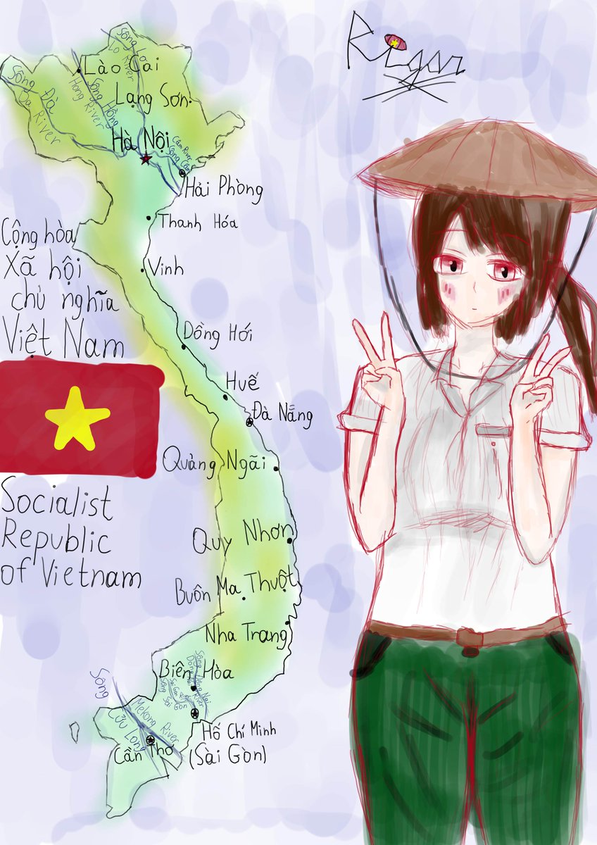 G_rigor_IOS's tweet photo. Đất nước này là cánh cửa đầu tiên của tôi đến Đông Nam Á và cũng là đất nước đầu tiên ở châu Á mà tôi từng đến thăm. Không hiểu sao Việt Nam lại dễ chịu và gần gũi hơn, nên thật là tội lỗi nếu không vẽ một cái gì đó về chủ đề này :)
#Hetalia #Vietnam https://t.co/aSJW3f7xg4
