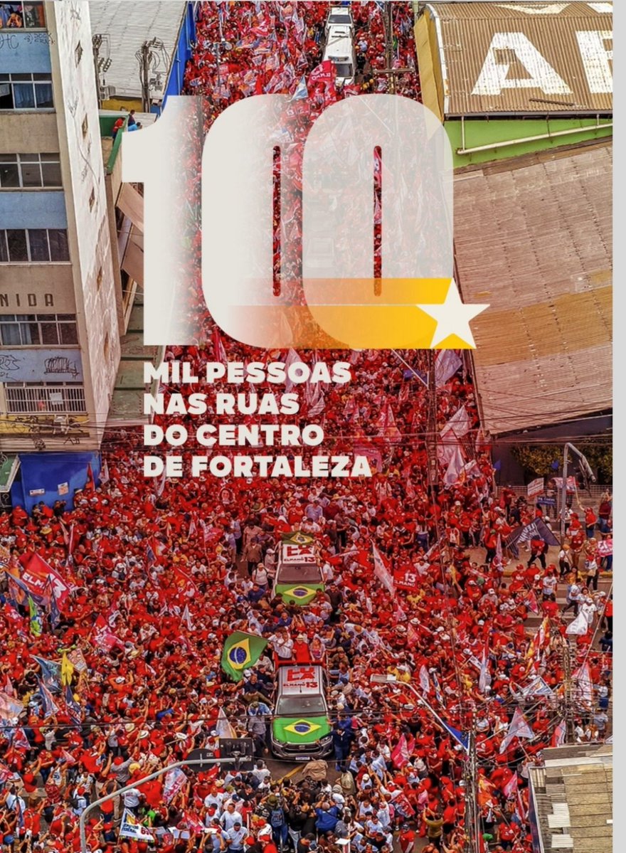 MiguelMartinsMS's tweet photo. Pessoal da equipe do Elmano tá dizendo que deu 100 mil pessoas no cortejo de Lula em Fortaleza. 

Será? https://t.co/hixiPlKCYo
