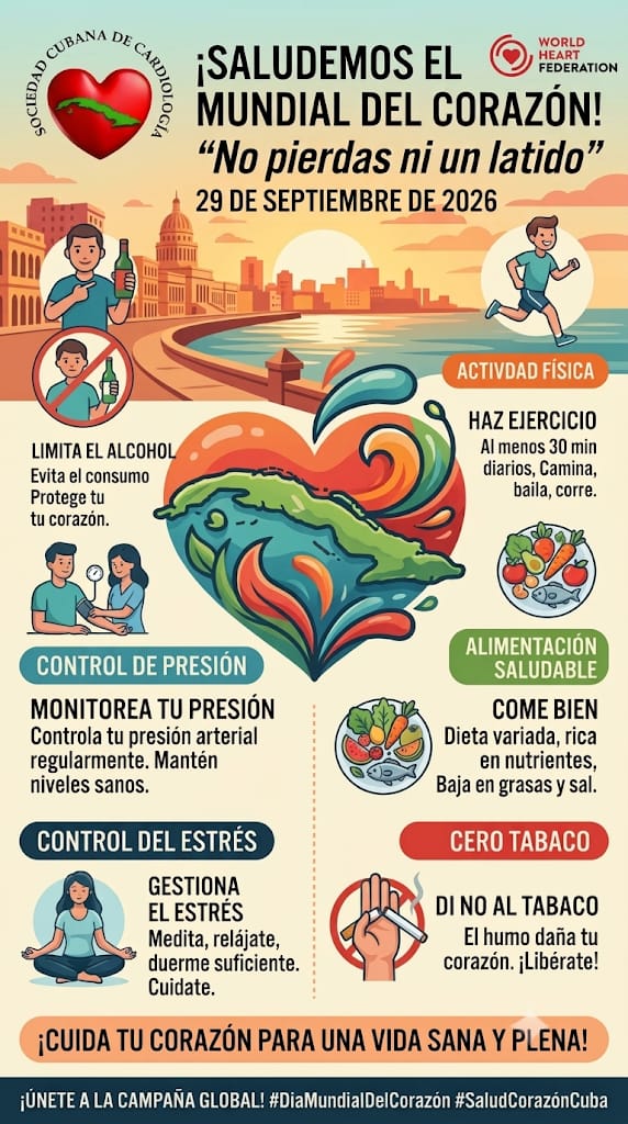 Beatriz19011972's tweet photo. La campaña internacional de 2026 de la Federación Mundial del Corazón mantiene el lema "No pierdas ni un latido". Es el mismo mensaje que en 2025. Pide no pasar por alto las señales del cuerpo y actuar sobre los factores de riesgo.
👉CP Atlántico - Miraflores, #SaludMoa celebra. https://t.co/tMgMT73lwt