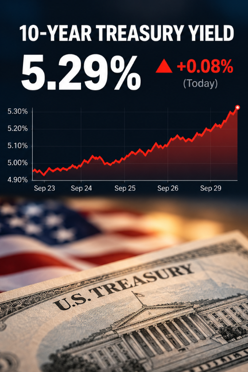 AndersonInvests's tweet photo. Wall Street stayed under pressure today as Treasury yields pushed higher.

The 10Y climbed near 5.3%, keeping pressure on equities while investors wait for PCE and jobs data.

$AVGO and a few tech names are still showing resilience, but this is a market for patience. https://t.co/L2hx9Cyrod