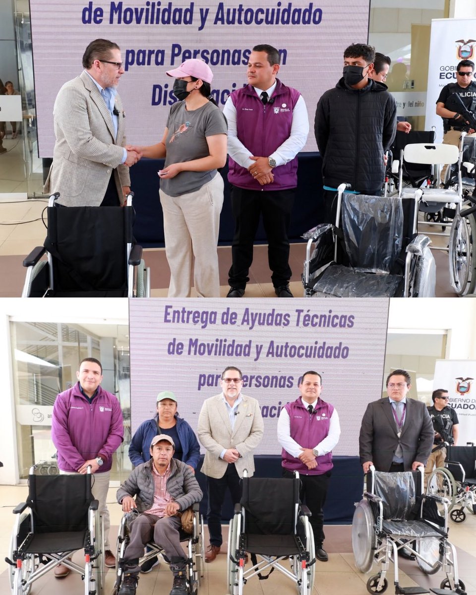 Salud_Ec's tweet photo. La inclusión se construye con hechos 🇪🇨💪
En #Pichincha, entregamos 41 ayudas técnicas a 40 pacientes con discapacidad. Con una inversión de $ 1.4 millones, entregaremos 5.779 ayudas técnicas en las 24 provincias del país.

En este espacio, el ministro de Salud, @DrJuanCAveiga, mencionó: seguiremos  acercando servicios y convirtiendo las decisiones del Gobierno en resultados concretos.