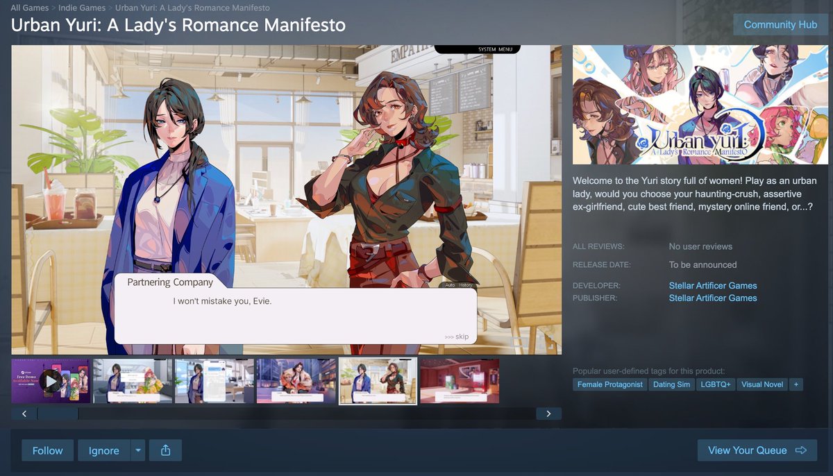 baiyhe's tweet photo. a new indie yuri game demo has just been released on steam, following an urban lady who becomes entangled with four different women each with their own unique story and relationship with the protagonist https://t.co/hSizSrkZ84