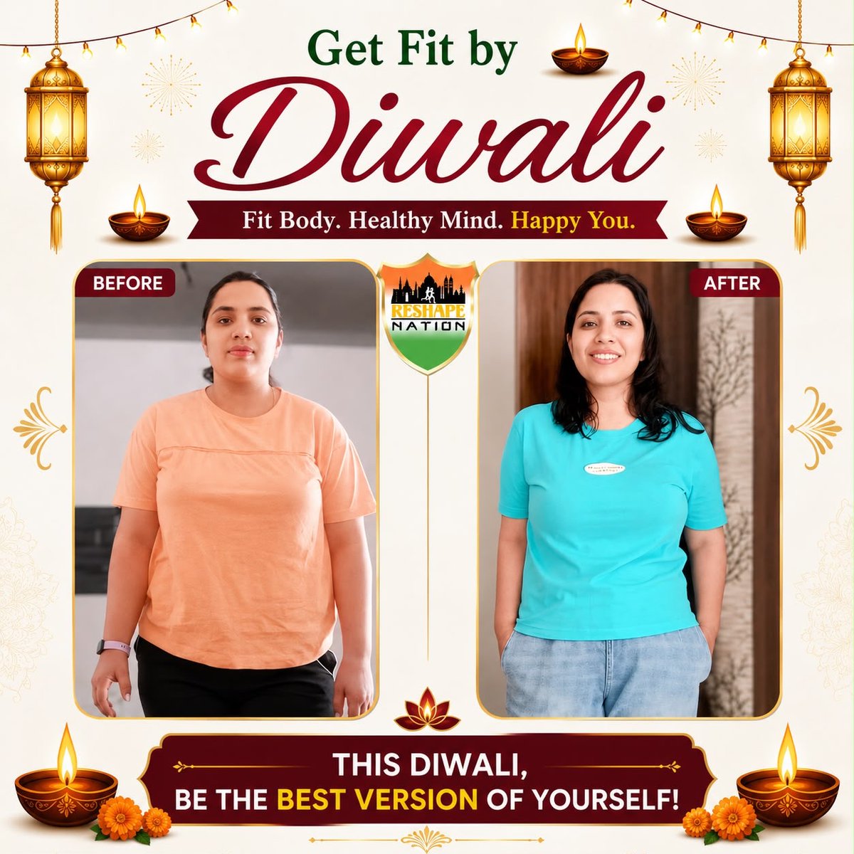 HaydeeMizej9e4's tweet photo. This Diwali, light up not just your home but your health. Every transformation starts with one decision. Priyanka chose to begin, and the results speak for themselves. Your healthiest Diwali is one step away. Will you take it today? https://t.co/KgxShIllaC