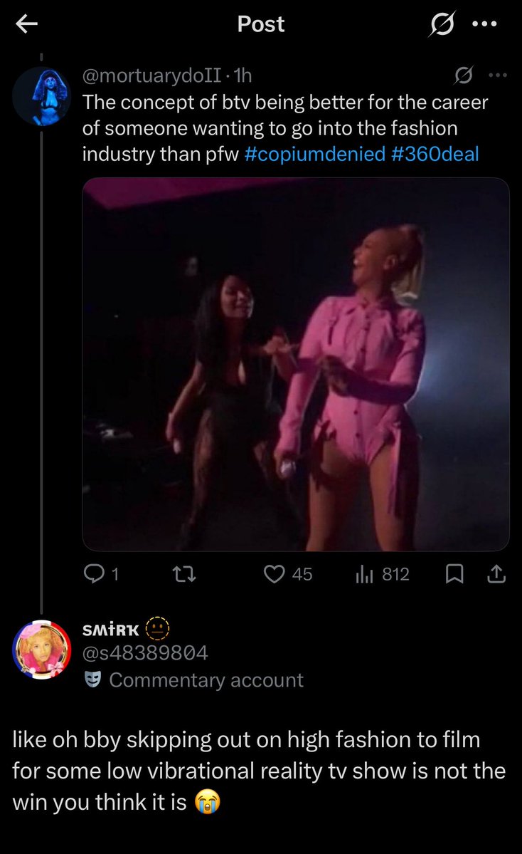 Nayainshambles's tweet photo. Trinity really keeps them up at night JXNXBXNXBNXX why are they focusing on what she's doing instead of their fave who's supposedly bigger than the program? https://t.co/NAsuLqCLl0