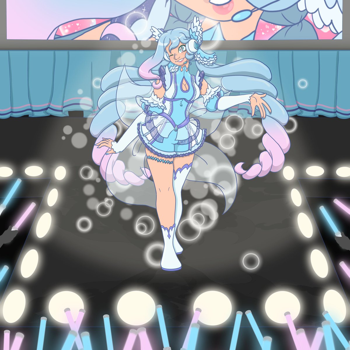 NoblestEA's tweet photo. Still not over this art by Mahou Cloud in Insta, she made such a beautiful idol version of me!! https://t.co/vy2r8JnseK