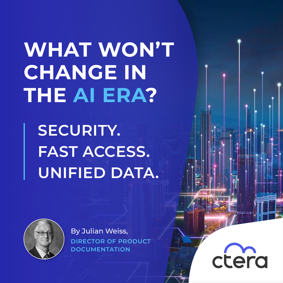 CTERA's tweet photo. The AI era is changing how enterprises use their data. But the fundamentals still matter.

CTERA’s Julian Weiss explores how to build a data foundation for what comes next.

Link: https://t.co/rWqayc285D

#EnterpriseAI #CTERA https://t.co/H5yI6cxzpV