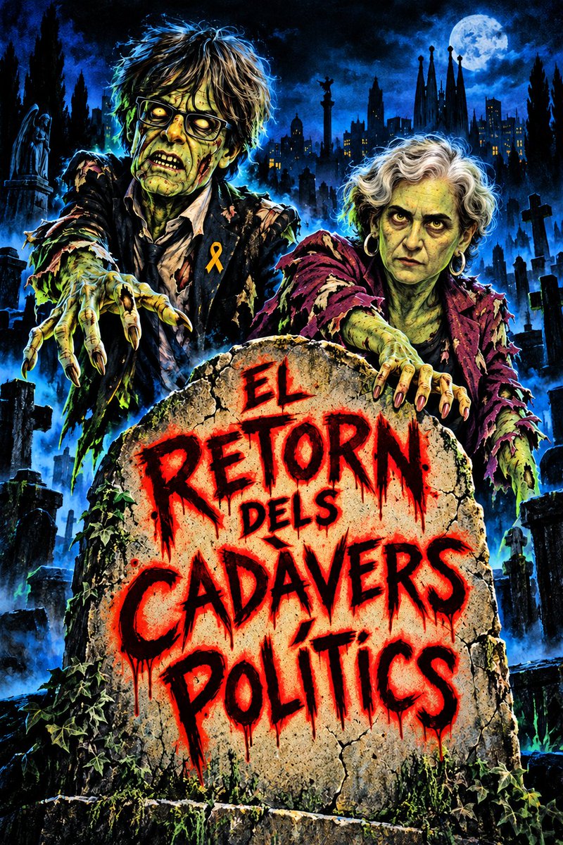 Mrshhht's tweet photo. @XavierRigall Puigdemont i Ada Colau protagonitzen EL RETORN DELS CADÀVERS POLÍTICS, una terrorífica comèdia sobre aquells que mai no acaben de marxar.
Pròximament… al Parlament més proper? https://t.co/aHS4REGUaj