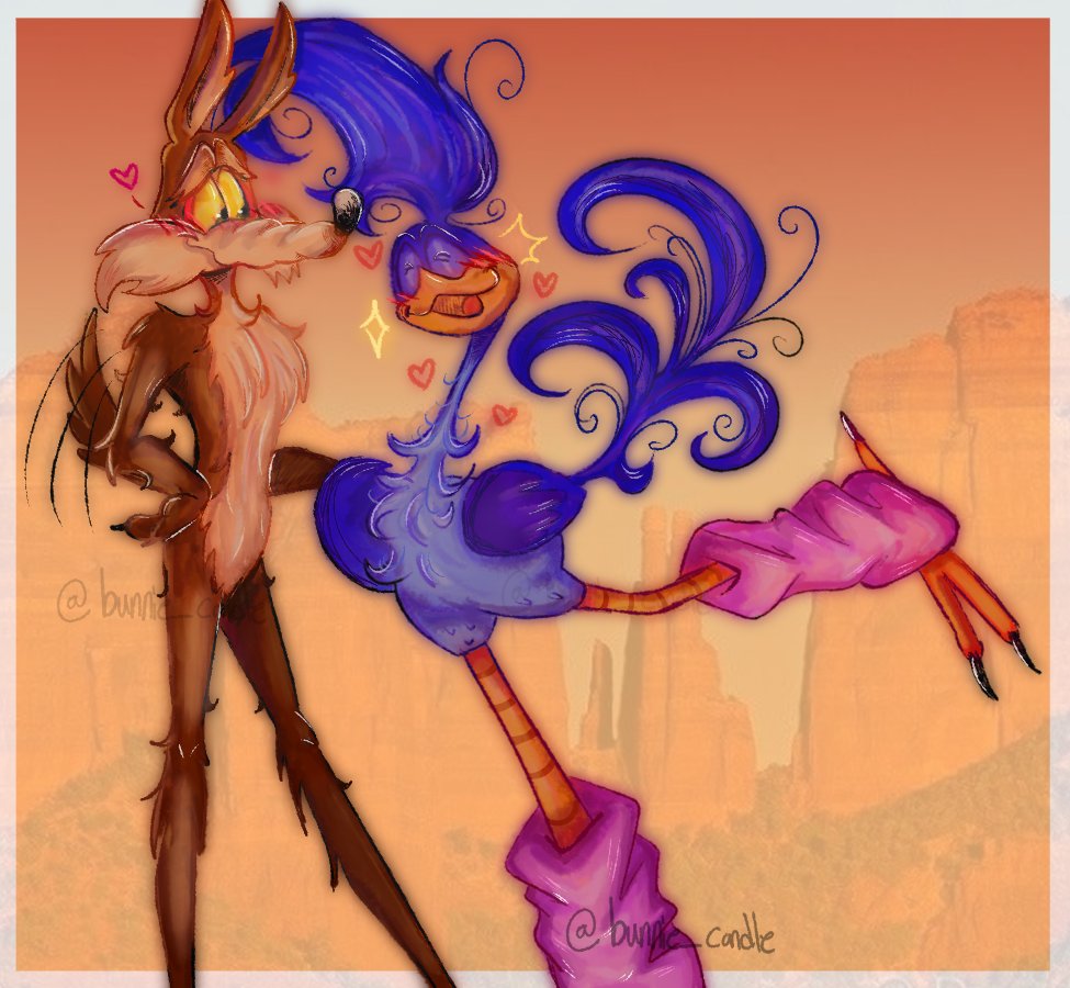 bunnie_candle's tweet photo. kiss kiss fall in love!!! 
#wileroad #wilerunner #roadrage #roadragefanart #wileecoyote #roadrunner #coyotevsacme https://t.co/3wGVslKIVR
