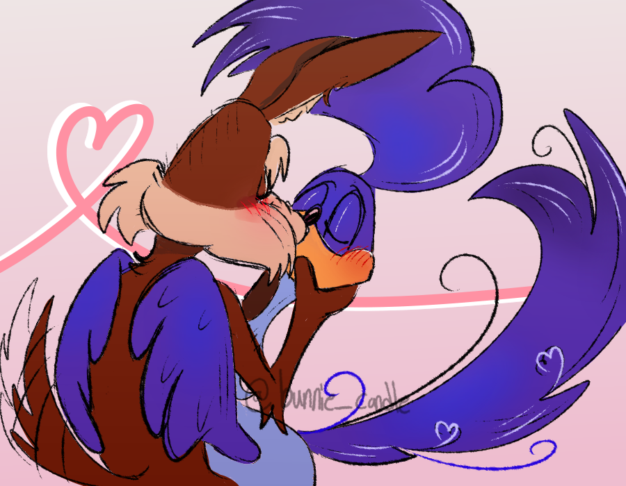 bunnie_candle's tweet photo. kiss kiss fall in love!!! 
#wileroad #wilerunner #roadrage #roadragefanart #wileecoyote #roadrunner #coyotevsacme https://t.co/3wGVslKIVR