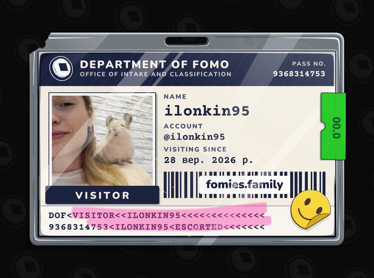 ilonkin95's tweet photo. visiting the department of fomo. no case yet. must be escorted at all times. @FomiesNFT 
Thats really cool 😁 https://t.co/ujZTz9P2Uj