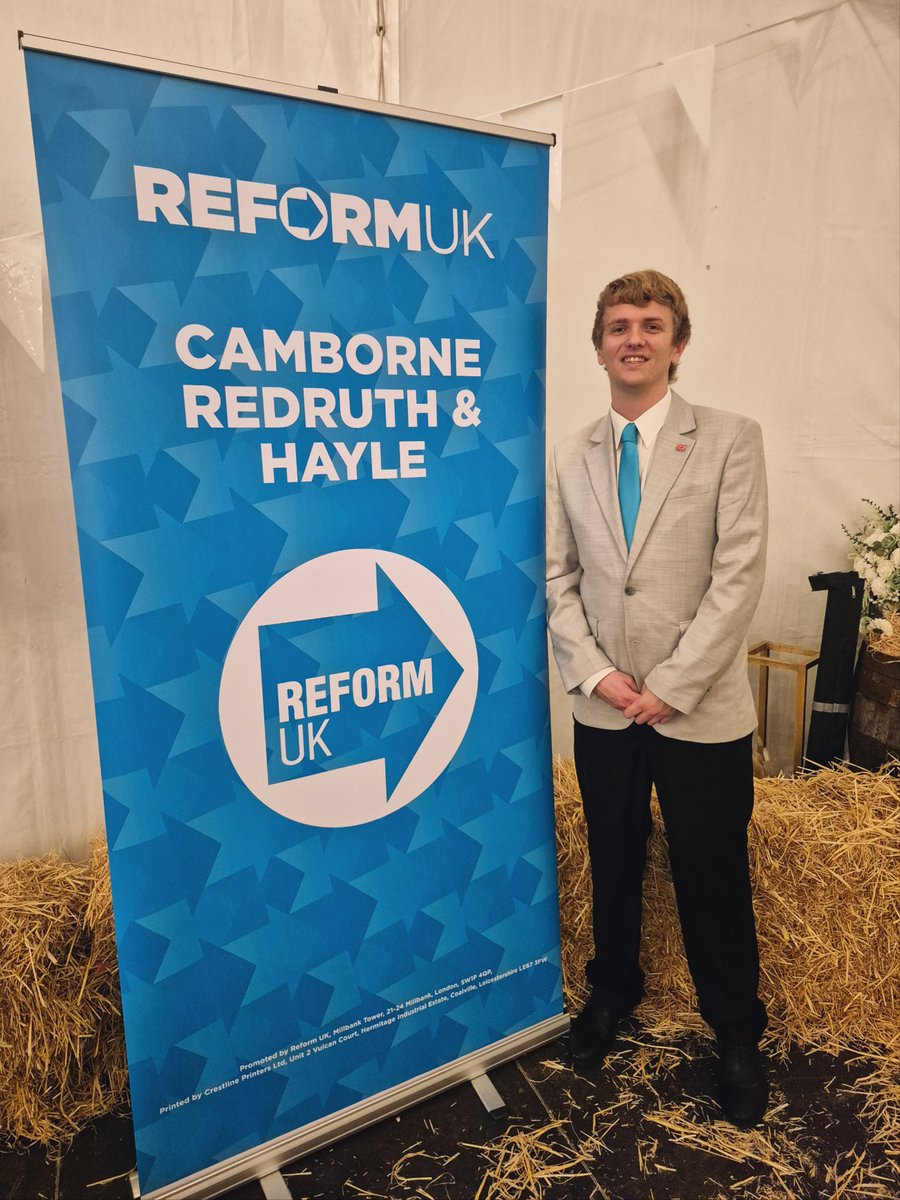 CllrAaronMays's tweet photo. It was a pleasure to help rally the troops at the Reform UK Camborne, Redruth &amp; Hayle branch meeting today! 🫡

Reform UK stand ready, willing and able to offer common sense governance where British people always come first 🇬🇧

Farming theme today! 〓〓 https://t.co/JodUl7q9z7