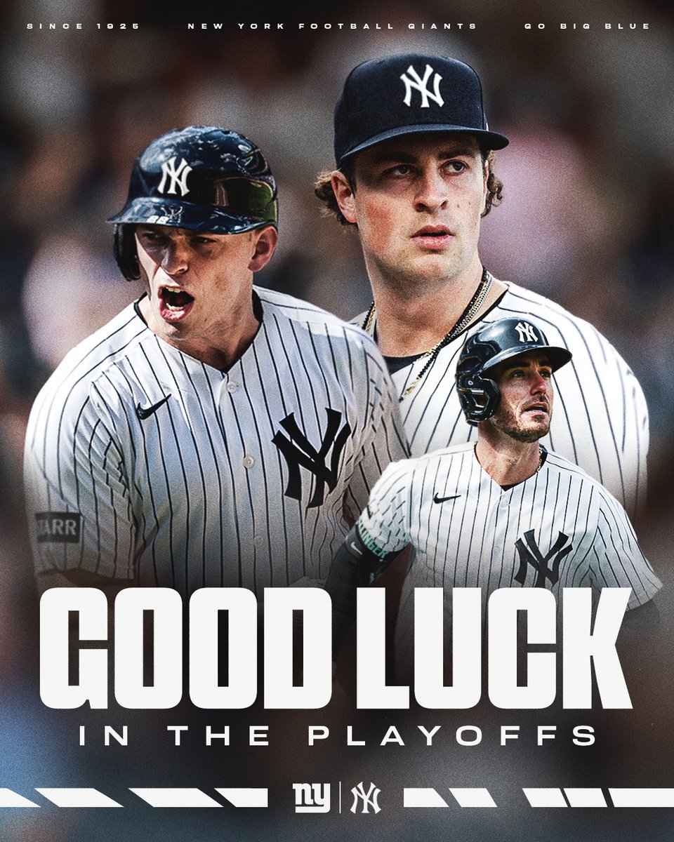 Giants's tweet photo. Good luck in the postseason, @Yankees! ⚾️ https://t.co/QDVgRTupSb
