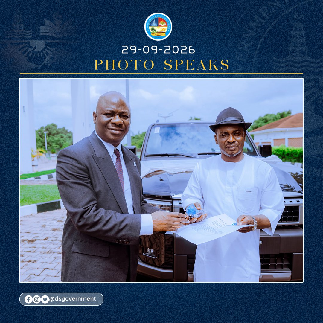 DSGovernment's tweet photo. Governor Sheriff Oborevwori has congratulated Hon. Ator Okolosi on his election and swearing-in as the Member representing Udu State Constituency in the Delta State House of Assembly.

Receiving the new lawmaker at Government House, Asaba, alongside the Speaker of the House, Rt. Hon. Emomotimi Guwor, and other Udu leaders, the Governor commended the people of Udu for their confidence in the democratic process.

Governor Oborevwori charged Hon. Okolosi to justify the trust reposed in him through effective representation, quality service and a steadfast commitment to the development and wellbeing of his constituents throughout the remainder of the tenure.

In his response, Hon. Okolosi expressed appreciation to the Governor, the Speaker, party leaders and other stakeholders for their support towards his successful election and swearing-in.