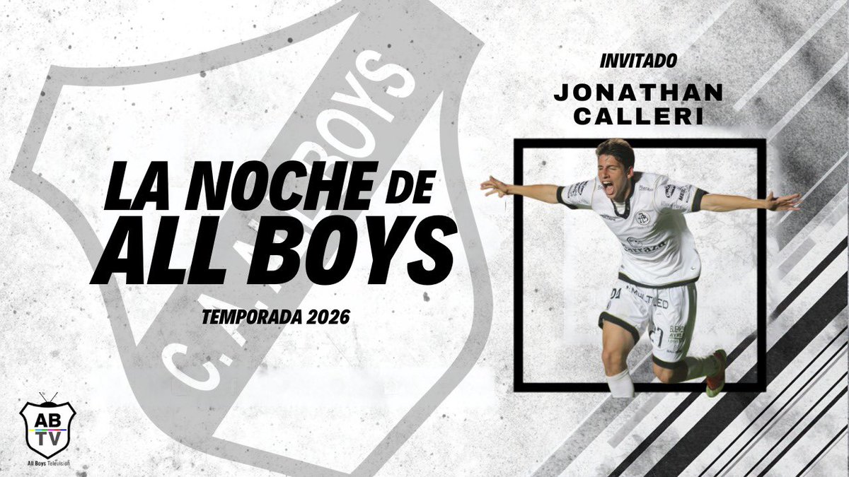 AllBoysTv's tweet photo. 🔥⚽️ PRENDETE A UN PROGRAMA ESPECIAL CON UN GRAN INVITADO 

👉🏻 El jueves vuelve La Noche de #AllBoys 😎 y tenemos un PROGRAMÓN. Actualidad, información, y nota con Jonathan #Calleri desde Brasil.

¡Los esperamos desde las 20 en nuestro canal de Youtube!

https://t.co/6mN2UEtXgN https://t.co/uA5jqwCGZm
