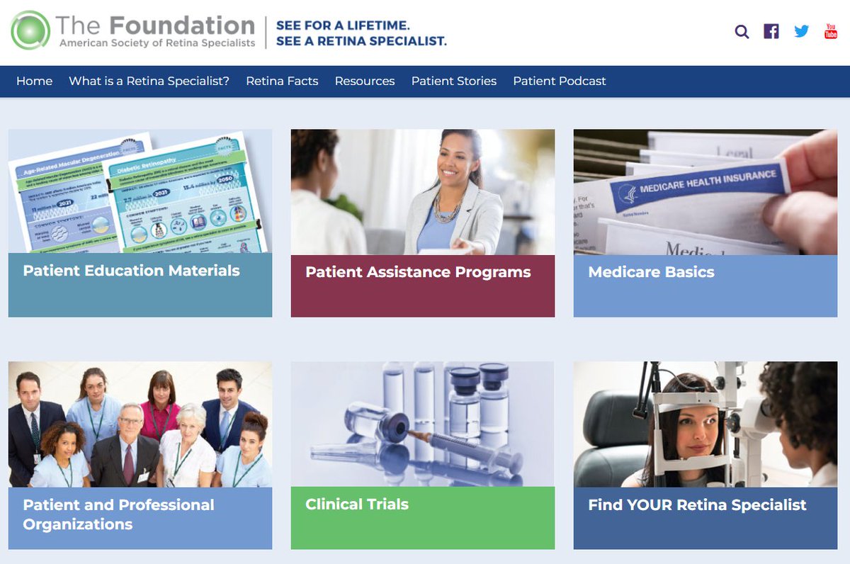 asrsdocs's tweet photo. The American Society of Retina Specialists offers an extensive collection of FREE patient resources to help you make informed decisions about your retina health, including:
• Find Your Retina Specialist locator 
• Retina Health Fact Sheets covering 40+ conditions
• Patient Guides
• Educational videos on retinal conditions and retina specialists 
• Patient stories and testimonials
• Medicare Open Enrollment information

Visit and share these science backed resources today. Explore the collection at https://t.co/MiAXFQwCNs
#HealthyAgingMonth