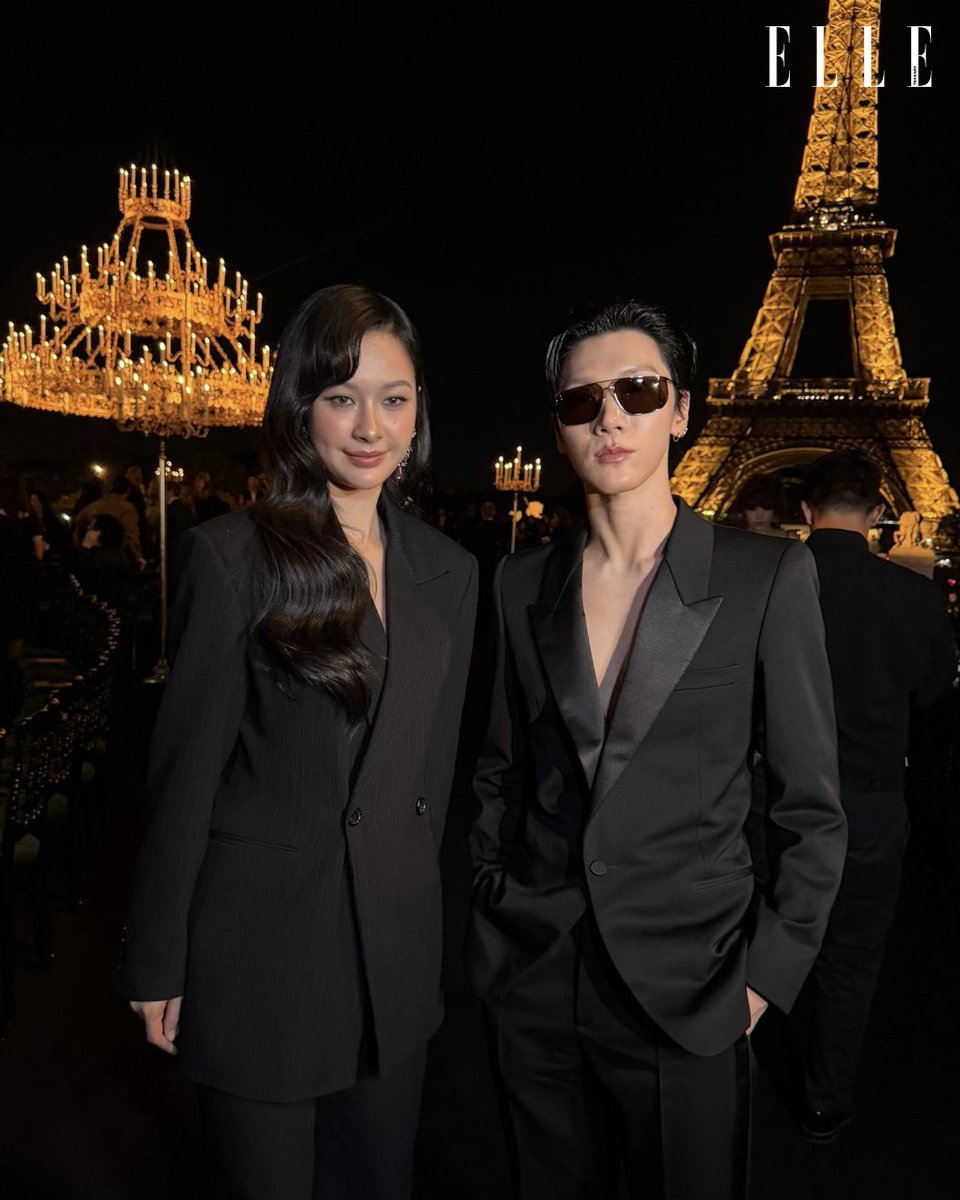 ELLEThailand's tweet photo. เสิร์ฟความปัง! เปิดโมเมนต์การปรากฎตัวของ 2 แบรนด์แอมบาสซาเดอร์อย่างเตนล์ ชิตพล @ten_offcl และมิ้ลค์ พรรษา @panlyyy ระหว่างเข้าร่วมชมโชว์ Saint Laurent @YSL Summer 2027 ที่ปารีสแฟชั่นวีค 

#ELLEThailand
#SaintLaurent
#TENforYSLPFW27
#YSLxMilkPansa https://t.co/GXo5ork0GE