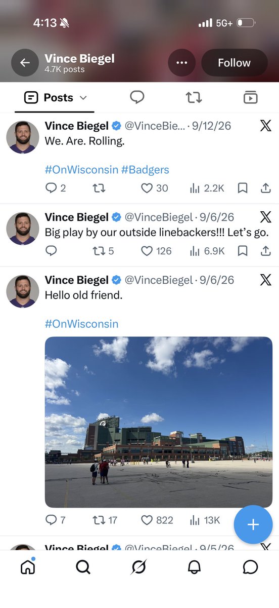 prommer15's tweet photo. @Badgers_44 I mean, he’s posted several times not including replies with excitement about the Badgers in 2026 so 🤷‍♂️ https://t.co/Ufe3EYxHNv