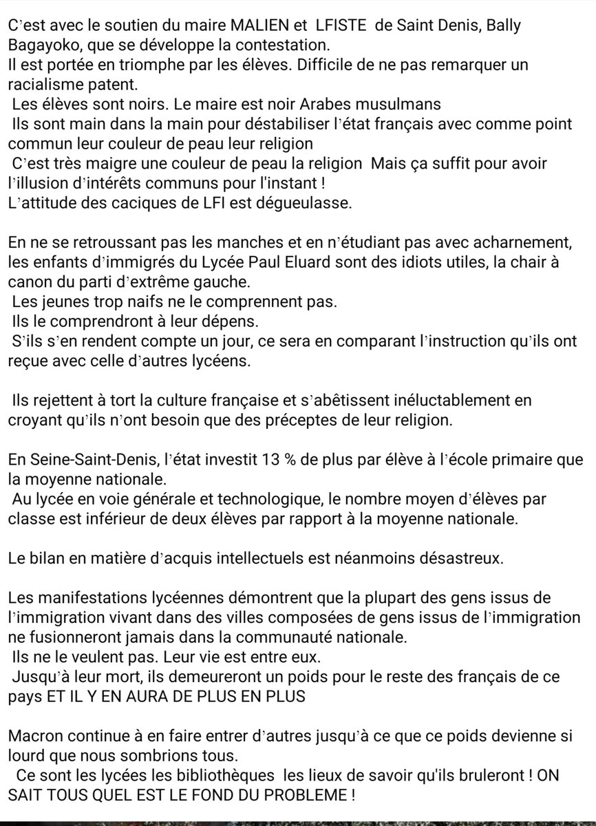 louloudemamina's tweet photo. Les élèves sont noirs.  
Le maire est noir Arabe mulsumans. 
Ils sont mains dans la main pour déstabiliser l'Etat Français avec comme point commun leur couleur de peau, leur religion.... https://t.co/4crgqmGoaV
