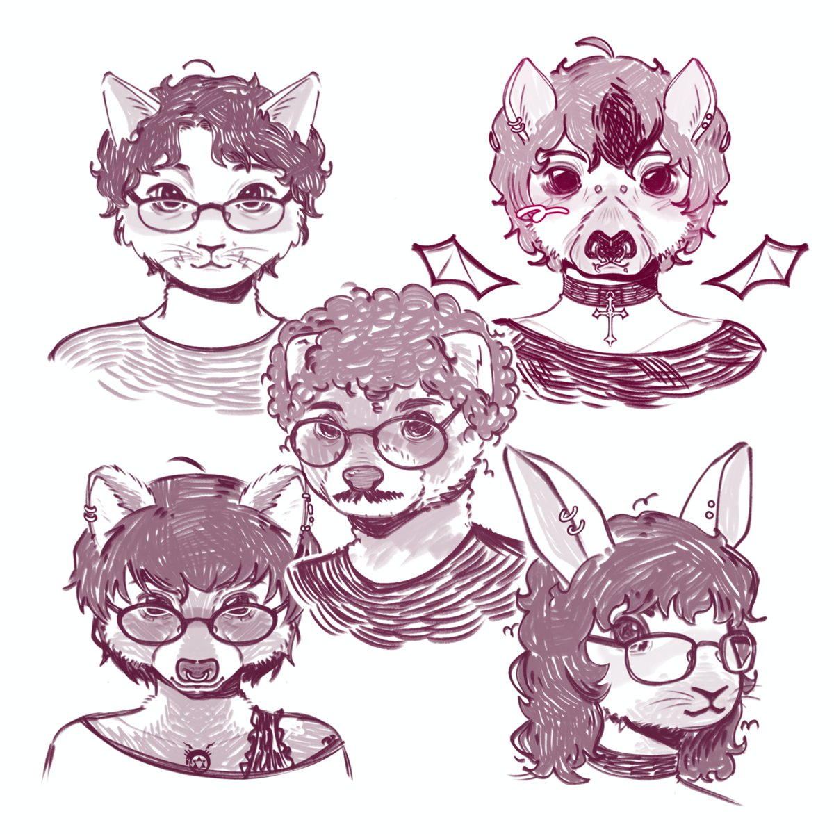 vampirescoo's tweet photo. made some fursonas for my friends as i need to learn to draw furries and elevate my art #furryart #fursona
any tips would be appreciated <3 https://t.co/tJvkMzTZRM