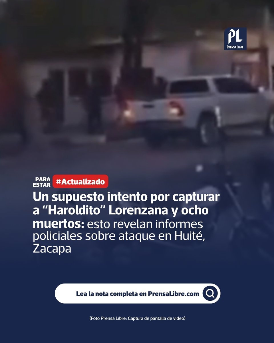 🚨 #Actualizado: Informes policiales apuntan a una posible búsqueda de “Haroldito” Lorenzana en Huité Dos reportes de la PNC describen el ingreso de hombres …
