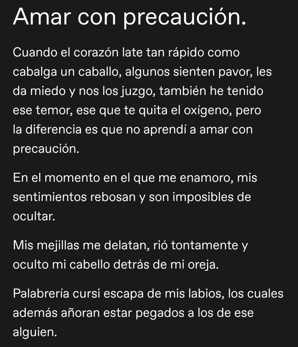 ShadoWitch_D's tweet photo. Este es el poema que mencioné. No es la mejor redacción que he tenido porque es de hace tiempo jeje

Pero bueno, así de intensa siento que es mi forma de amar y quisiera eso mismo de regreso. https://t.co/os0FssaVRH
