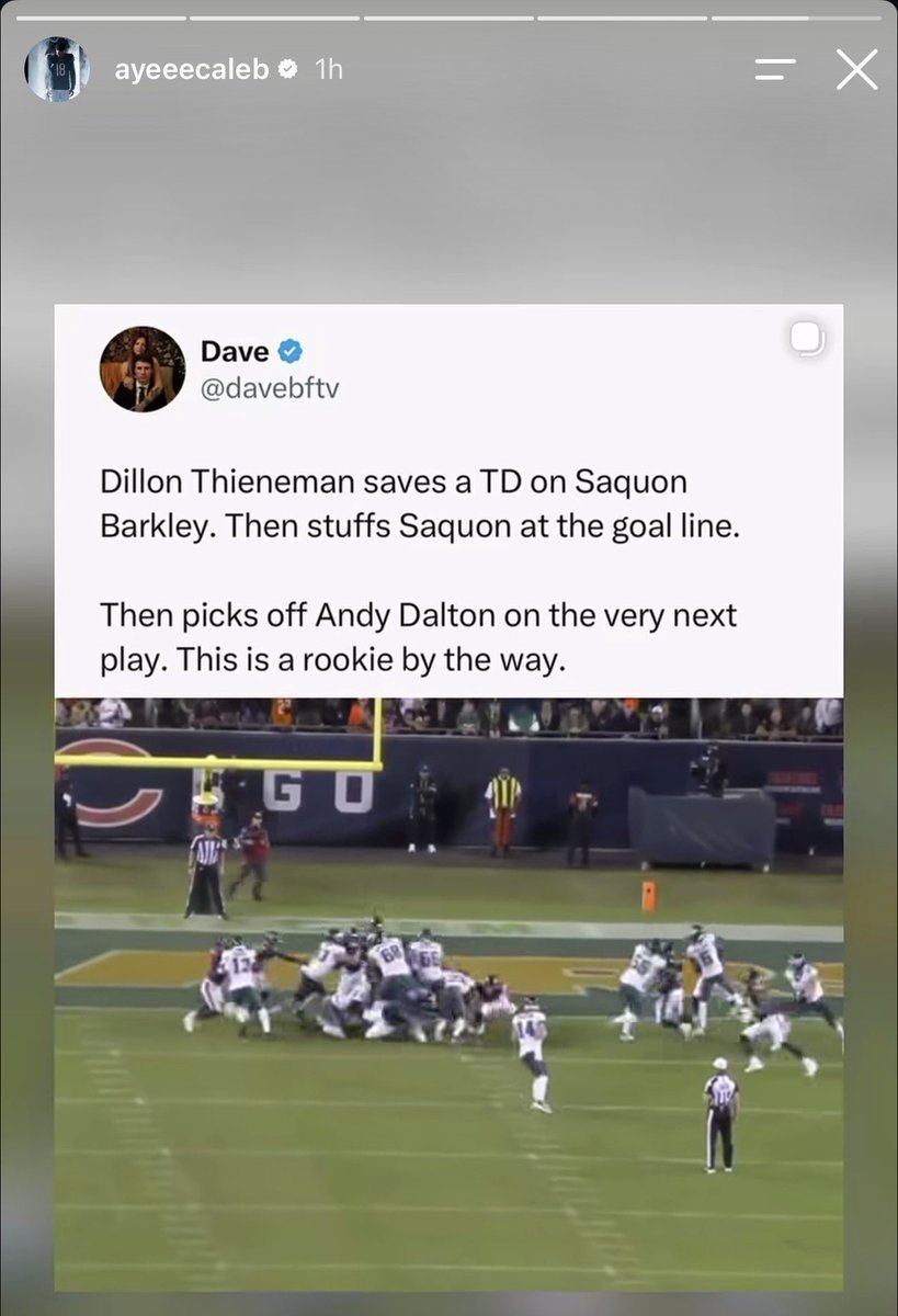 davebftv's tweet photo. Caleb Williams latest Instagram story https://t.co/9RPePiCAGd