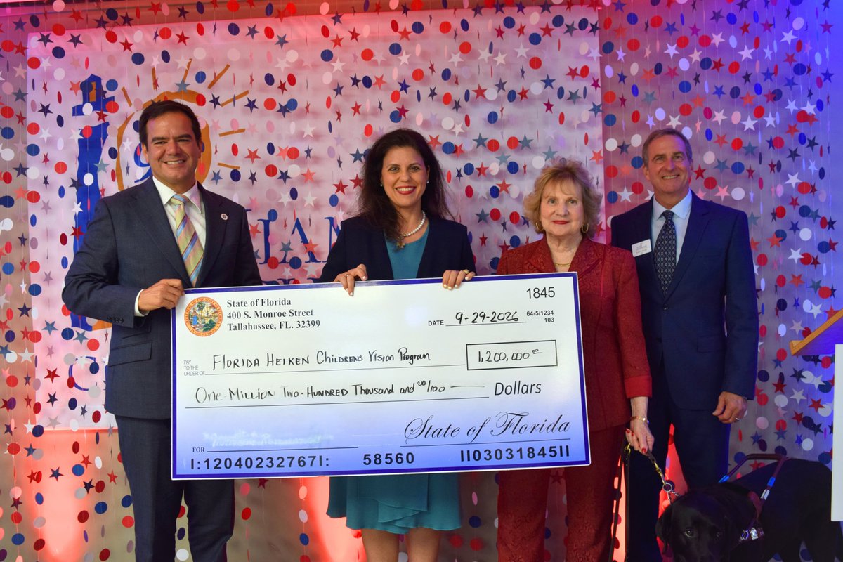 Miamilighthouse's tweet photo. At our annual Legislative Luncheon honoring elected officials, Miami Lighthouse Academy students sang "Yankee Doodle" for our special guests, and @SenatorAMR presented a check from @HealthyFla supporting our Florida Heiken Children's Vision Program! 👓👏 https://t.co/5RwDC4A9O5 https://t.co/kDpF3kDp5G