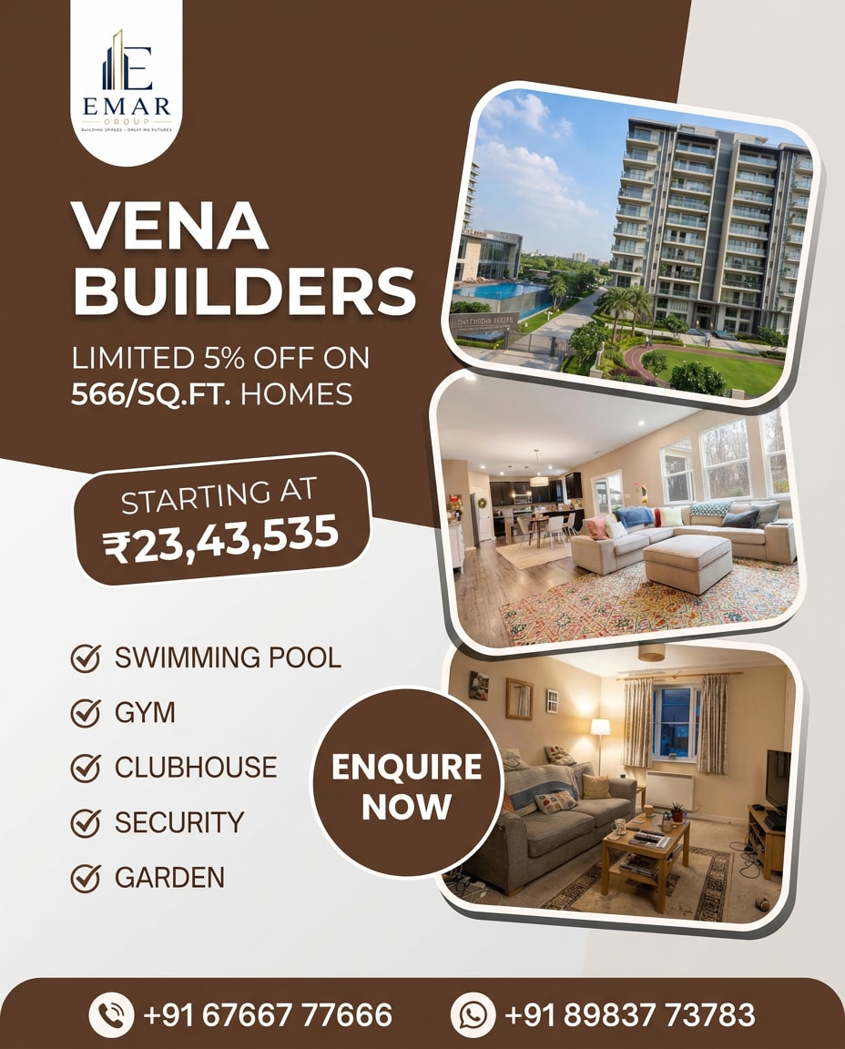 MercyTaraskkf's tweet photo. Vena Builders: Secure a modern home with a premium pool, gym, clubhouse, garden, and security. Invest in this fast-growing neighborhood at today’s price before the opportunity ends. Contact our team now: +91 67667 77666 or +91 89837 73783. https://t.co/cy5fBaici0