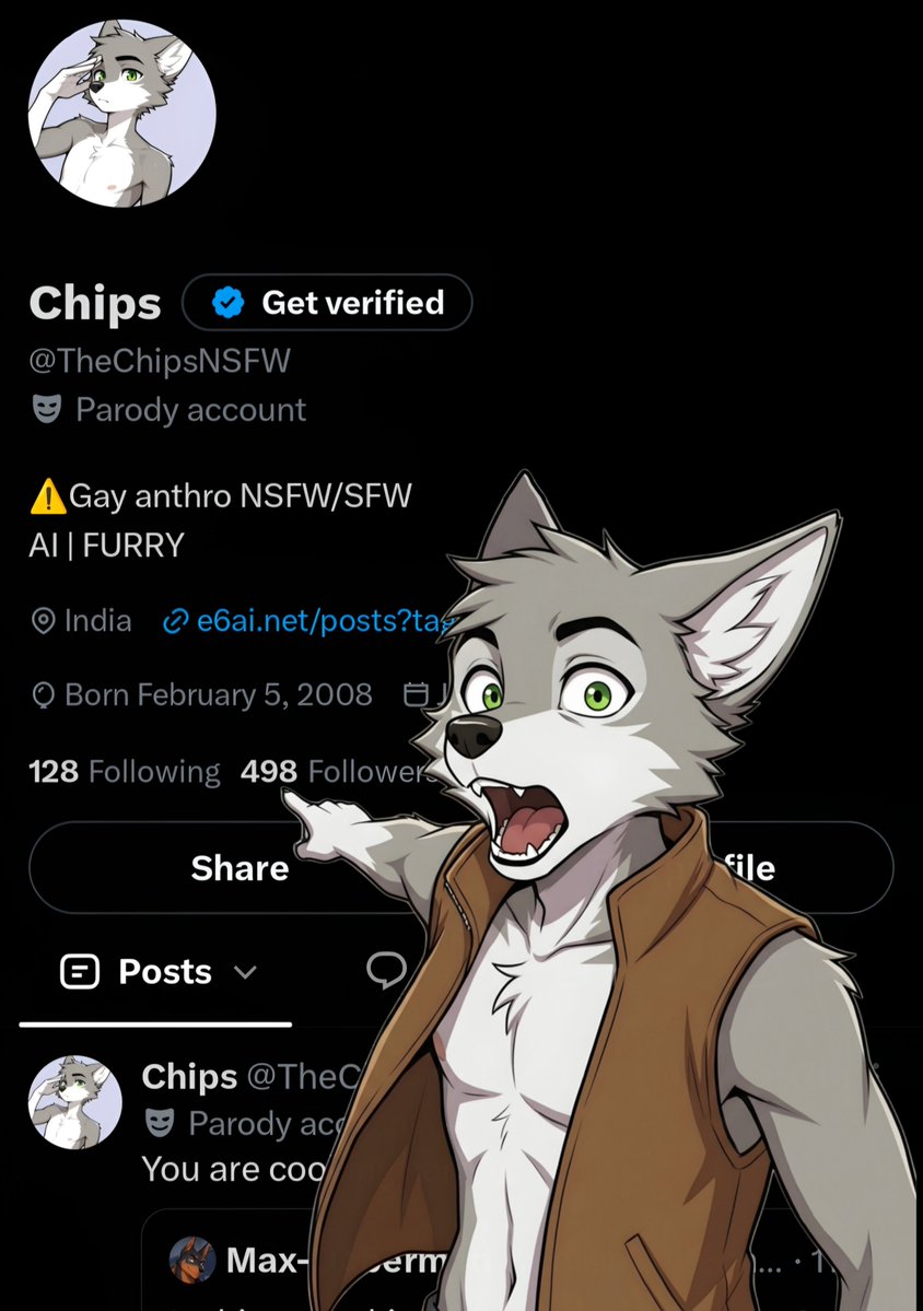 TheChipsNSFW's tweet photo. We are almost 500 guys, yay!!! https://t.co/QotAbHl3mF
