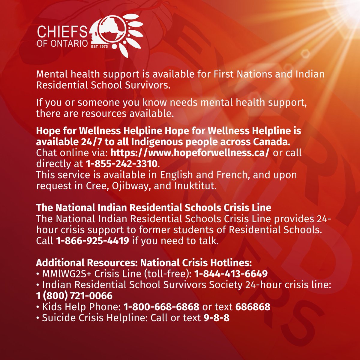 ChiefsofOntario's tweet photo. On September 30, Chiefs of Ontario will mark the National Day for Truth and Reconciliation and Orange Shirt Day alongside communities across Canada.

This is a time to honour Indian Residential School Survivors, the children who never returned home, their families, and all those https://t.co/G8m08I1ypf