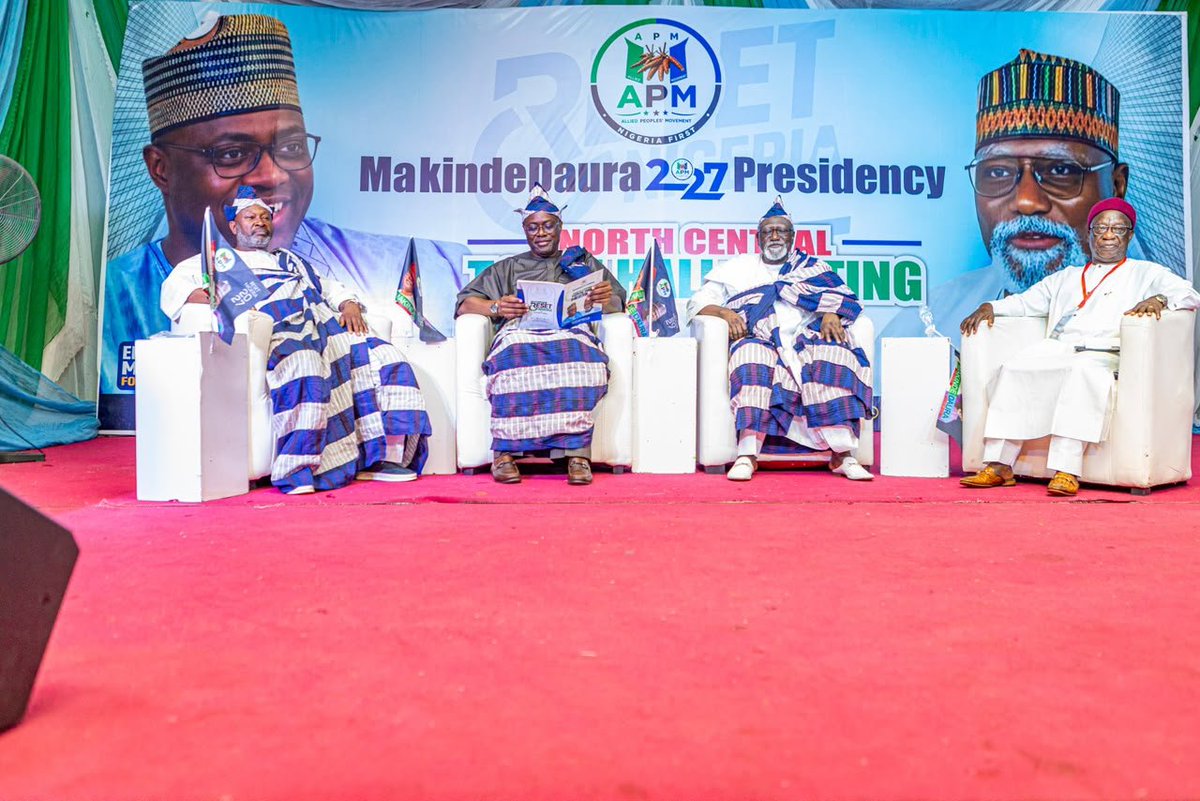 APM_Update's tweet photo. APM Presidential Candidate Seyi Makinde Assures North Central of Inclusive Manifesto Following High-Level Town Hall and Emir of Lafia Visit

Town Hall Meeting (Nasarawa State)

· APM presidential campaign held a major Town Hall in the North Central zone, https://t.co/g7whFHXtuR