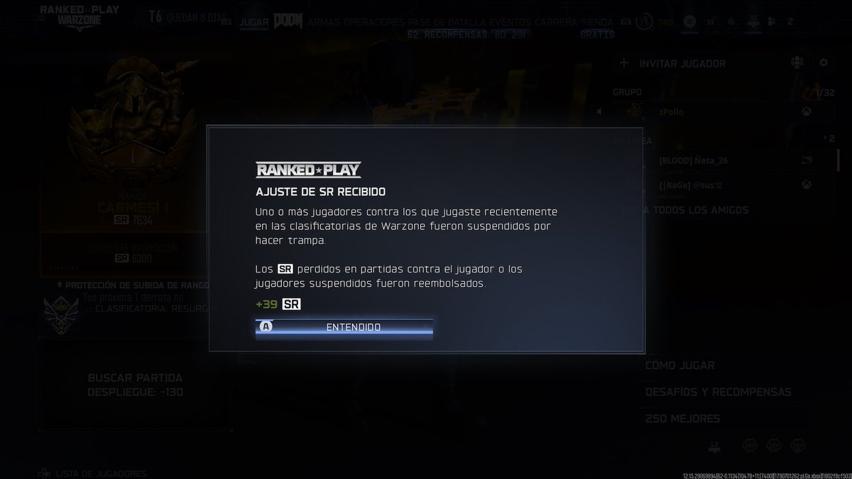 zPollo03's tweet photo. Muchas gracias @Activision @CallofDuty  por la recompensa que me dieron por jugar todas las partidas con +3 teams de hackers lmaooo https://t.co/pLo1S0CRec