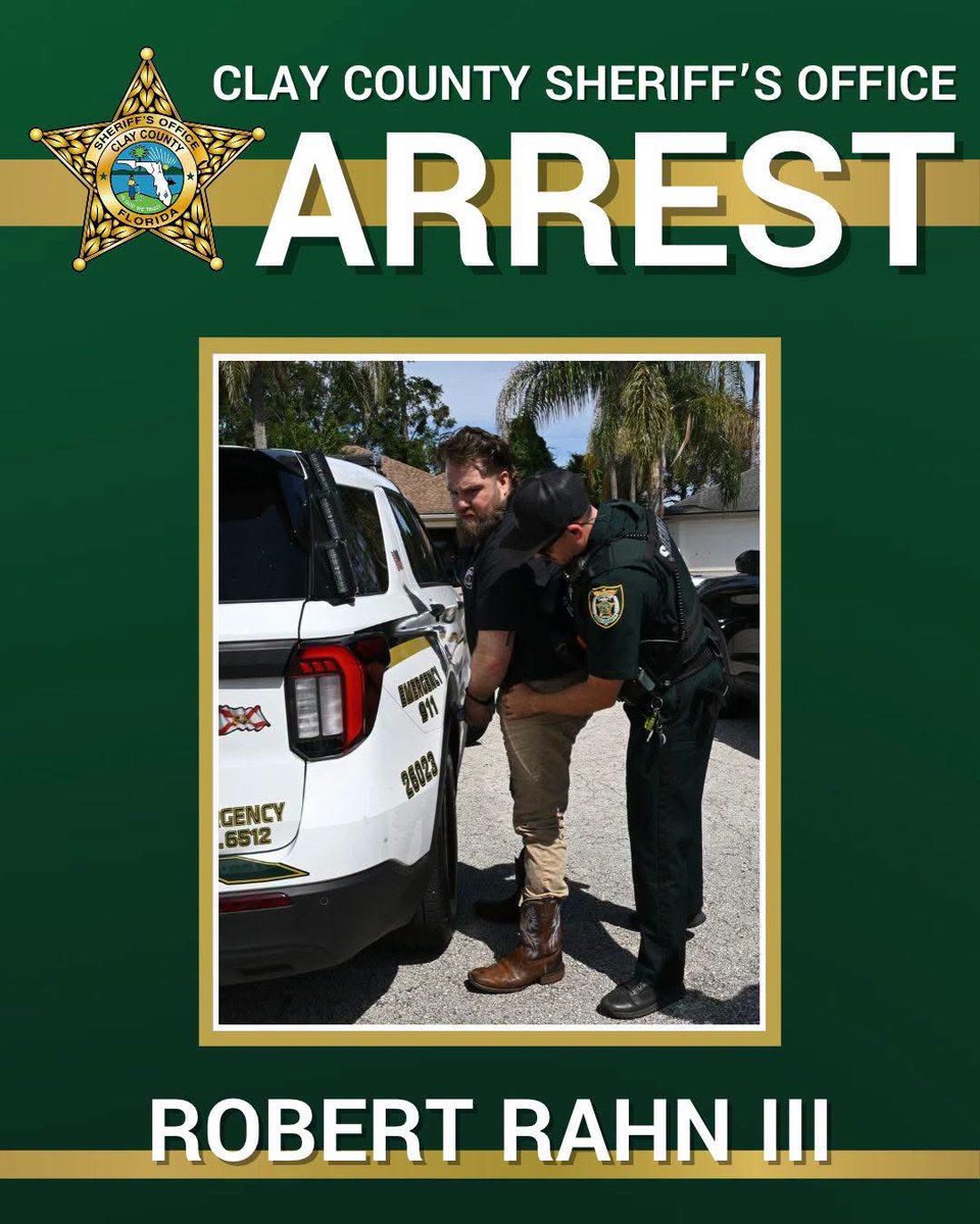 ccsofl's tweet photo. 𝐒𝐇𝐄𝐑𝐈𝐅𝐅 𝐌𝐈𝐂𝐇𝐄𝐋𝐋𝐄 𝐂𝐎𝐎𝐊 𝐀𝐍𝐍𝐎𝐔𝐍𝐂𝐄𝐒 𝐀𝐑𝐑𝐄𝐒𝐓 𝐈𝐍 𝐂𝐇𝐈𝐋𝐃 𝐄𝐗𝐏𝐋𝐎𝐈𝐓𝐀𝐓𝐈𝐎𝐍 𝐈𝐍𝐕𝐄𝐒𝐓𝐈𝐆𝐀𝐓𝐈𝐎𝐍

The Clay County Sheriff’s Office has arrested a 36-year-old Fleming Island man for seven counts of knowingly possessing and/or intentionally viewing child sexual abuse material.

After a thorough child exploitation investigation was conducted by our Internet Crimes Against Children Unit, with assistance from the Naval Criminal Investigative Service (NCIS) and the North Florida INTERCEPT Task Force, a search warrant was served on 9/29/26 at a residence on Blackhawk Ct. in Fleming Island. The 
occupants of the residence exited and were detained without incident. As a result of the investigation, probable cause was developed to arrest one of the occupants, Robert Rahn III. 

It should be noted that Rahn III previously worked as a behavioral health assistant at Middleburg High School from August 2021 to February 2022 and volunteered to assist the football team. We also have reason to believe he coached or volunteered for youth football teams in the Nassau County and Tallahassee areas. 

Rahn was booked into the Clay County Jail, however the investigation is still ongoing. Anyone with information that might be of assistance in this investigation is encouraged to contact Detective Lunsford at rlunsford@claysheriff.com or by phone at 904-264-6512. You can also submit a tip through the SaferWatch App or by calling First Coast Crime Stoppers at **TIPS.