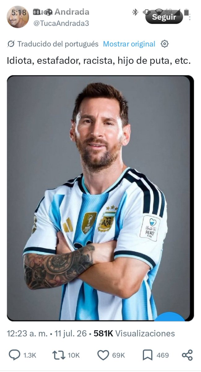 soloparajoder56's tweet photo. Lo más que me duele es entrar a Twitter es ver tantos argentinos defendiendo a Brasil....

Pero después me acuerdo que argentina es un país lleno de trolos y cagónes.. dicen ser patrtiotas pero son pura teclita nomás

No vale la pena defender este país de mierda https://t.co/xyj9bE6BOx