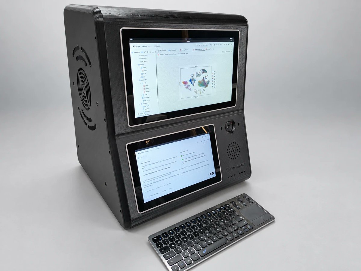 TimothyKassis's tweet photo. We built an AI co-scientist you can put on your bench.

Faraday is a custom hardware + software appliance running on @nvidia DGX Spark powered by @googlegemma. Fully local models, no data leaving your lab.

First look: https://t.co/e4cmWOCvik

Launching later this year! https://t.co/yO75A7y7hL