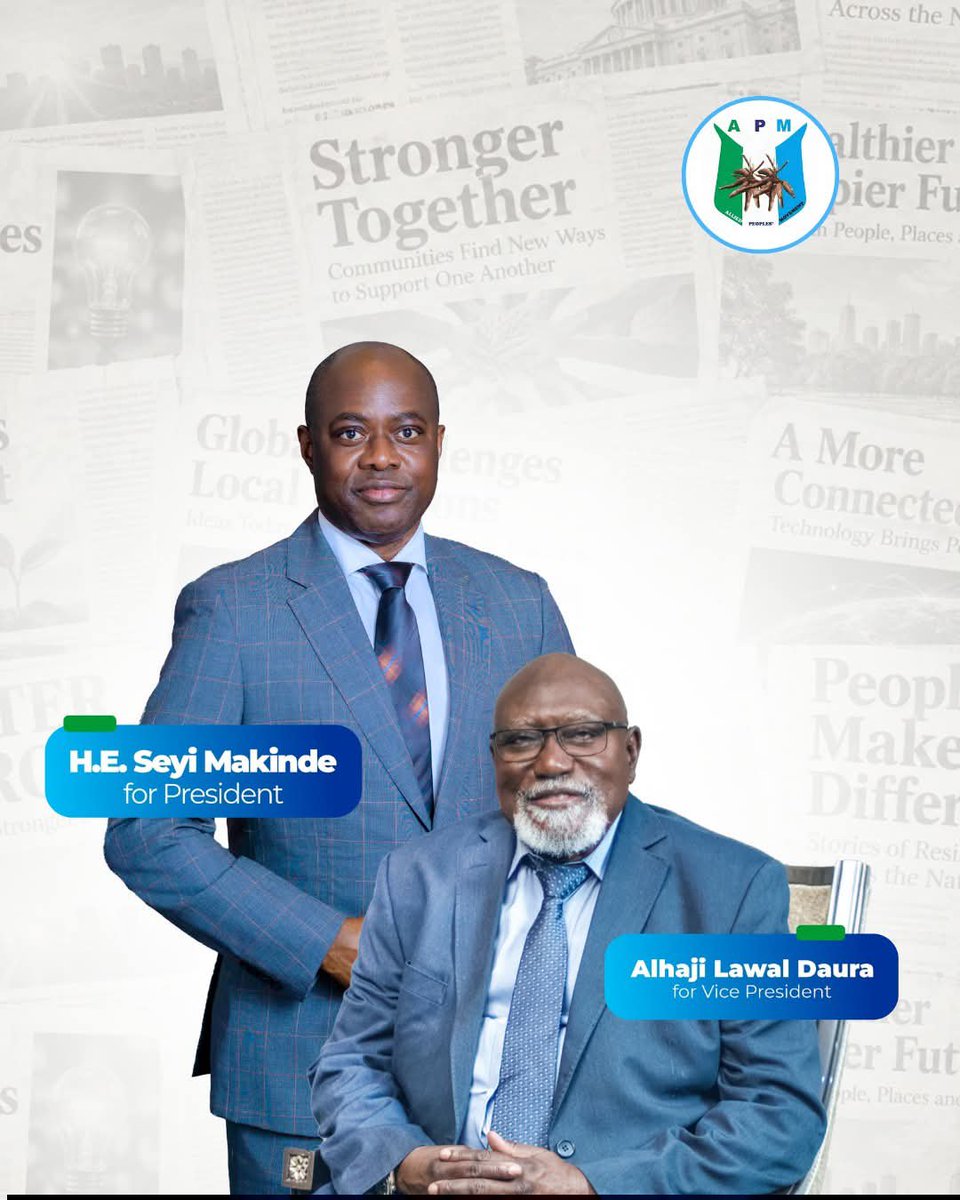 Atereincome's tweet photo. Vote for H.E. Seyi Makinde for President of Nigeria, and Alhaji Lawal Daura for Vice President of Nigeria.

Let us unite to Reset Nigeria.

#ResetNigeria #NigeriaFirst #MakindeDaura2027. https://t.co/rwdpqBpcpd