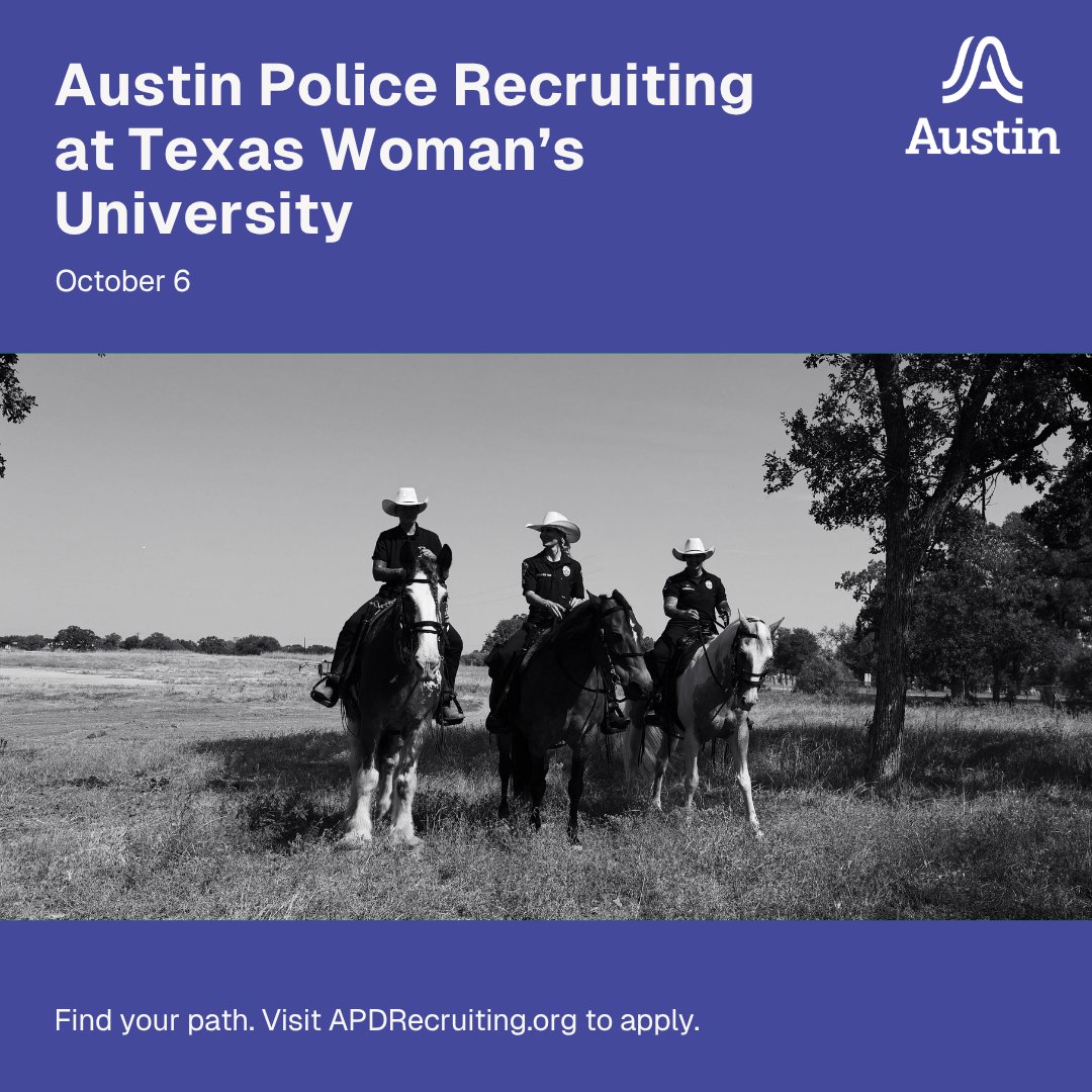JoinAPD's tweet photo. Join the Austin Police Recruiting Team at the Texas Woman's University Career Expo!

🗓️Tuesday, October 6, 11am - 2pm
🗺️304 Administrative Drive, Denton, Texas https://t.co/UGPztd7Jzf