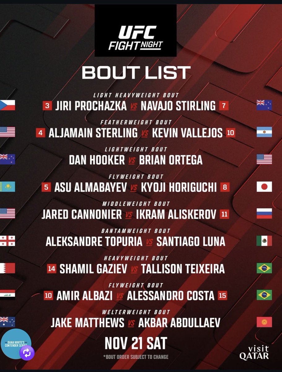 Chestgod337's tweet photo. Banger fight of the night card ! #ufcfightnight https://t.co/2bBPwMYw9I