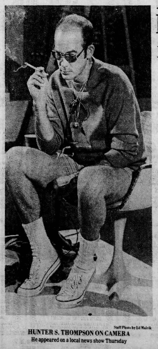 TwinkBukowski's tweet photo. I listened to an article about the “Downfall” of Hunter S. Thompson recently - 1974 was the year everything went wrong. His best friend died, he was introduced to cocaine, and his greatest muse Richard Nixon resigned. He had no one to bully any more, he descended into a very expensive and non-productive addiction, the guy whose lunacy drove the plot of “Fear and Loathing” was killed mid-drug deal on a cargo ship. He could see and feel it happening as it did. He became a “caricature” of himself and flailed around destroying his own legacy for the next 30 years. 

The author made sure to note that Hunter began using Dexedrine, which is as close to Adderall as you could get in the early 60s, riiiiight around the time his career took off and he produced his most electric literature by far. Must have been a coincidence. Hunter was fully aware of the Faustian bargain he was making: Amphetamines, Stimulants don’t Give you more energy, they don’t Help you focus, they draw from untapped reserves in the body, they steal brainpower from your future self. He knew the trade and I do too.