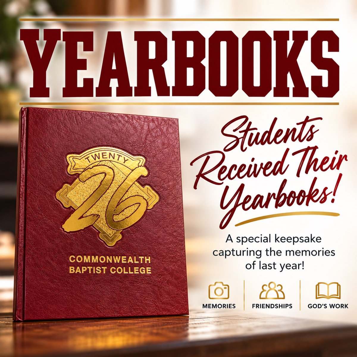CommonwealthB's tweet photo. There’s something special about yearbook day! Memories are revisited, friendships celebrated, &amp;school spirit strengthened as students turn the pages together.

We love providing our students w/ a keepsake that captures the people &amp; experiences that make CBC such a special place. https://t.co/AunnXkCnID