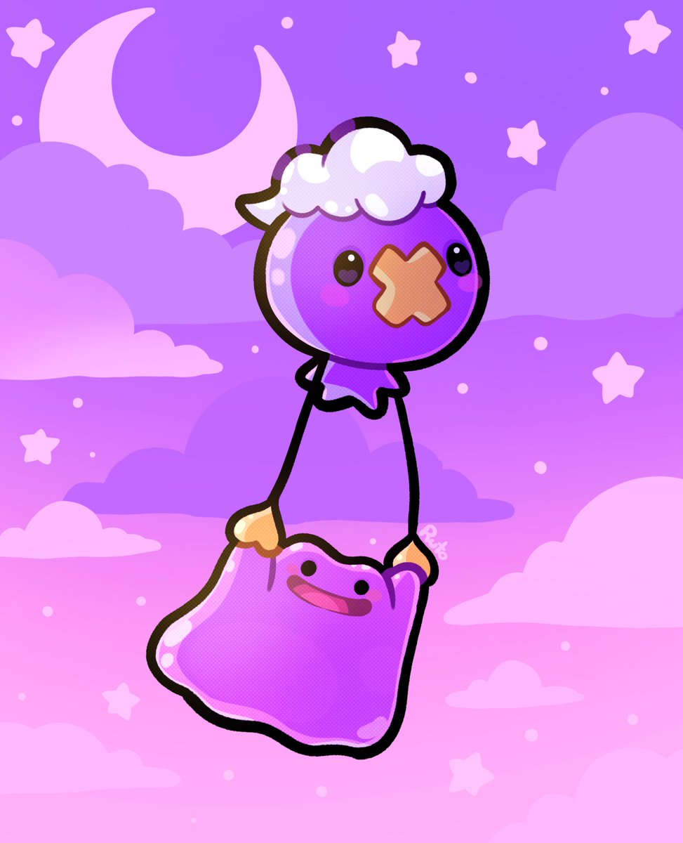 rutobunn's tweet photo. Drifloon and Ditto 💫💜

#pokemon #illustration‌‌ https://t.co/1K1F4aE25x