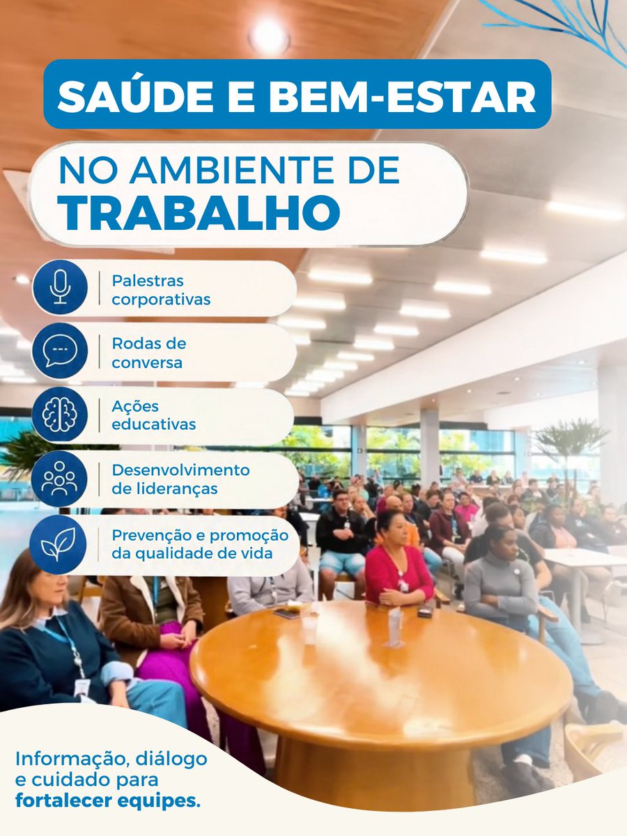 CruzAzul_BR's tweet photo. Sua empresa também pode cuidar de quem faz a diferença nela. 

Investir na saúde mental, prevenção e qualidade de vida dos seus colaboradores não é apenas um diferencial, é uma necessidade estratégica. Uma equipe saudável é mais engajada, produtiva e feliz.

A Cruz Azul no Brasil é sua parceira nessa jornada. Oferecemos soluções completas para promover o bem-estar integral no ambiente de trabalho:

✅ Saúde Mental: Apoio psicológico e conscientização.
✅ Prevenção: Ações proativas para evitar doenças.
✅ Qualidade de Vida: Promoção de hábitos saudáveis.

Vamos juntos fortalecer suas equipes através da informação, do diálogo e do cuidado. 

Entre em contato e saiba como podemos levar essas soluções para a sua empresa!

#CruzAzulnoBrasil #SaúdeMental #BemEstarnoTrabalho #QualidadeDeVida #Prevenção #RH #GestãoDePessoas #EmpresasSaudáveis #ProgramaBemViver #ParceriasCorporativas