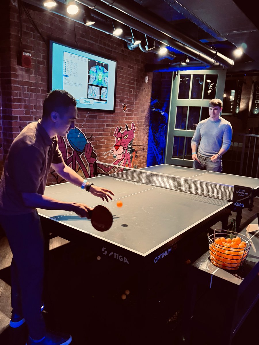 Radformation's tweet photo. Even the nor'easter couldn't put a damper on our annual user's meeting, and last night's was extra special as we marked 10 years of Radformation. SPIN Boston was the perfect setting to share more about what's possible with now FDA-cleared OptiPlan, connect with our community on the future of automation in radiotherapy, and show what we're made of off the ASTRO floor (and on the ping-pong tables). An extra thanks to UC San Diego's Ryan Manger for adding your insights on OptiPlan to the evening. We'll see everyone next year to kick off the next RAD decade.

#astro #astro2026