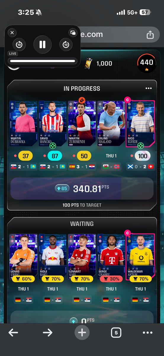 OneShovel25's tweet photo. @RossLuniMcCabe I need a 100 from haaland lol the gk sold would need 70 from haaland https://t.co/dsqOUxofo1
